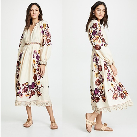 Ulla Johnson Miro Boho Midi Dress 